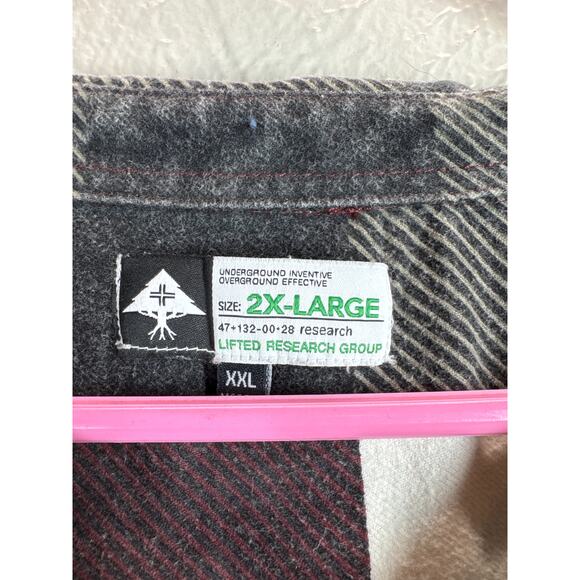 LRG Wovens Lifted Research Group Men’s Plaid Long Sleeve Button Up Shirt Sz XXL - Picture 3 of 4